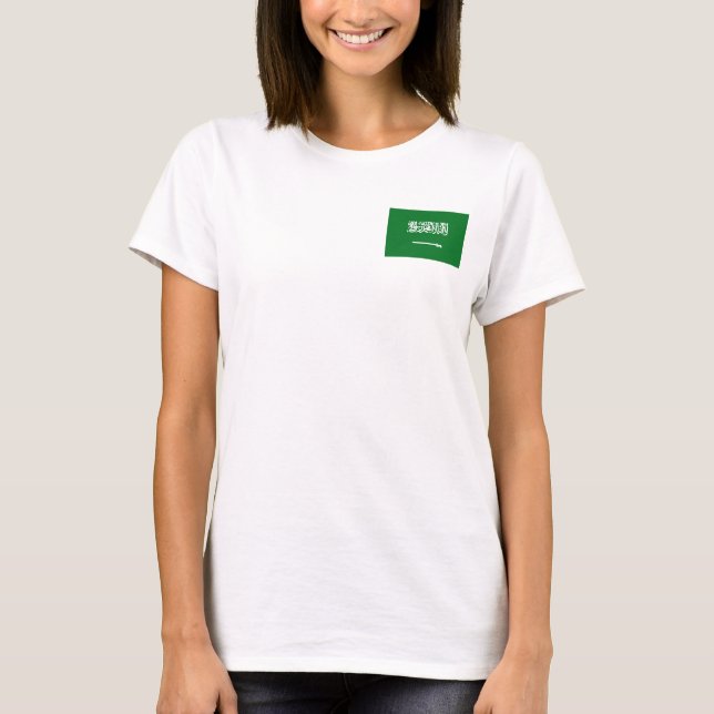 T-Shirt Drapeau et Carte d'Arabie Saoudite (Devant)