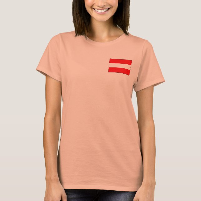 T-Shirt Drapeau et Carte d'Autriche (Devant)