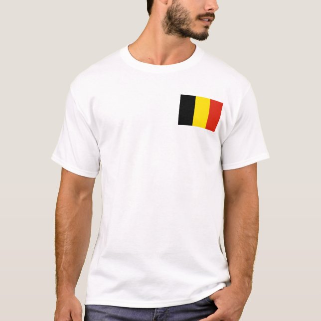 T-Shirt Drapeau et Carte de Belgique (Devant)