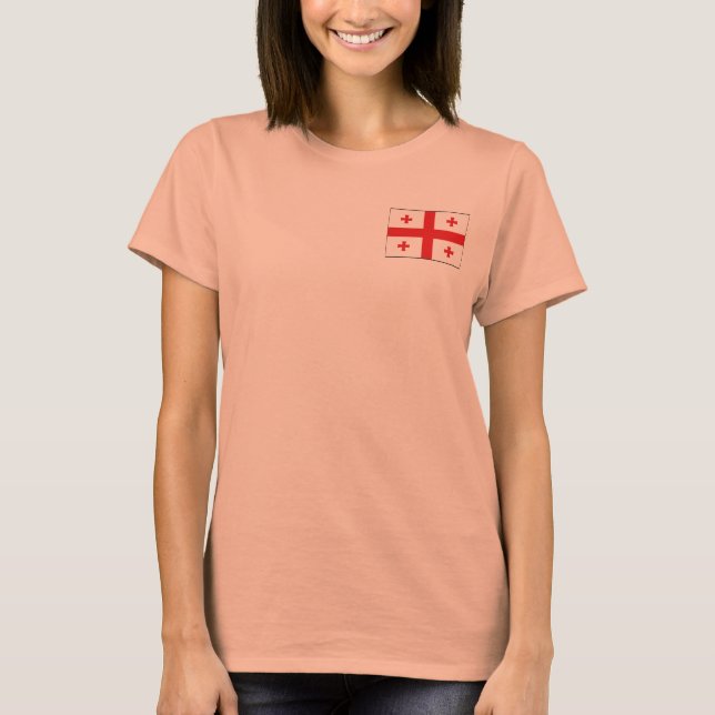 T-Shirt Drapeau et Carte de Géorgie (Devant)