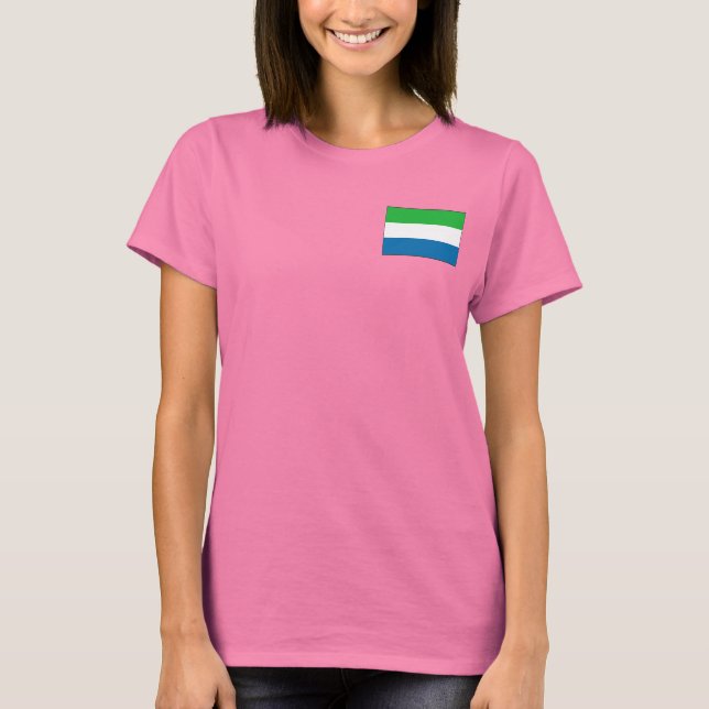 T-Shirt Drapeau et Carte de la Sierra Leone (Devant)