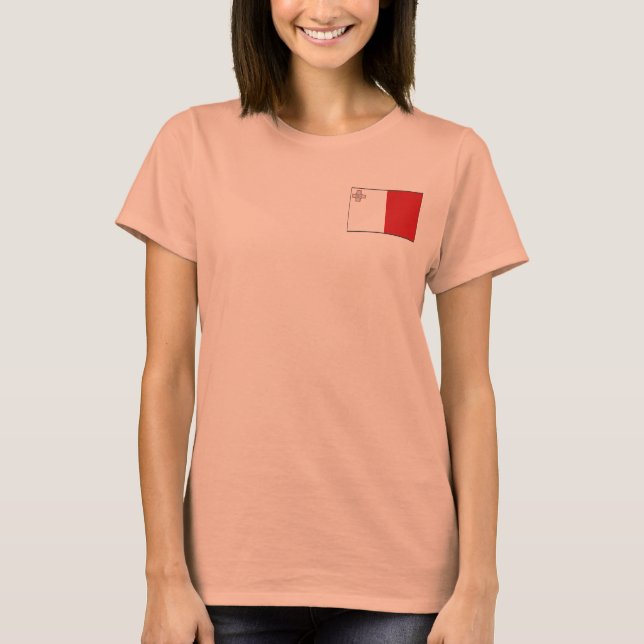 T-Shirt Drapeau et Carte de Malte (Devant)