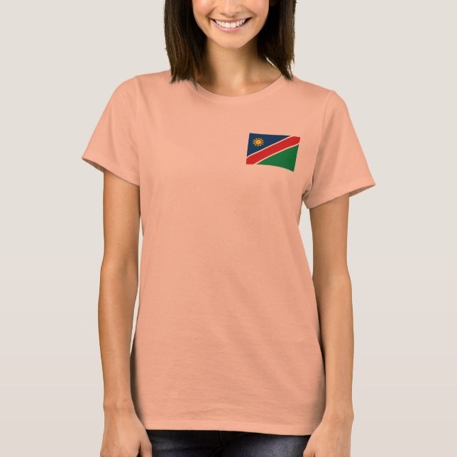 T-Shirt Drapeau et Carte de Namibie (Devant)
