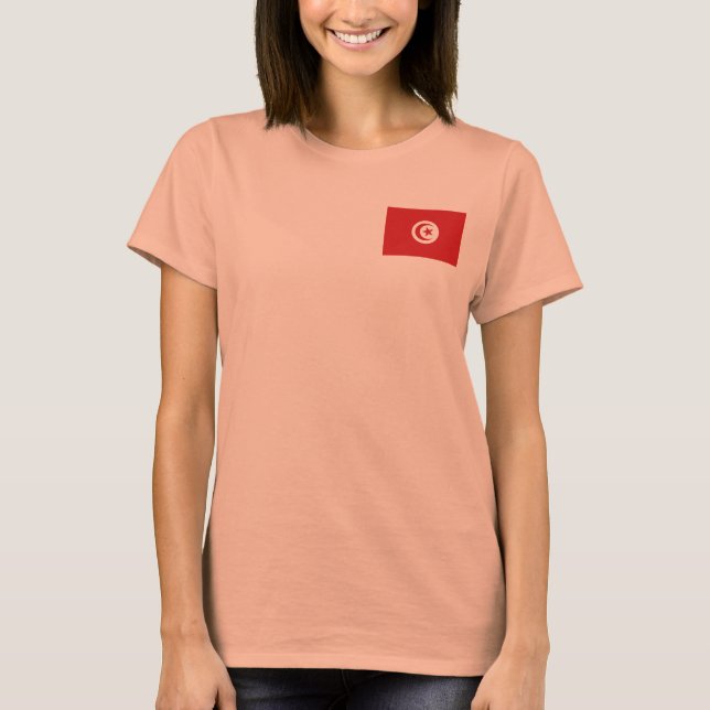 T-shirt Drapeau et Carte de Tunisie (Devant)