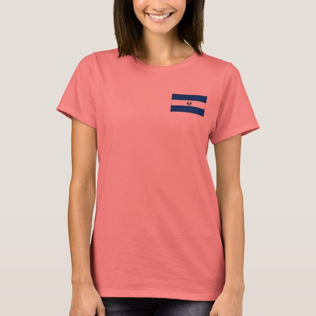 T-Shirt Drapeau et Carte d'El Salvador (Devant)