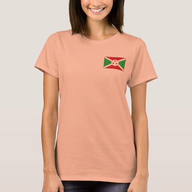 T-Shirt Drapeau et Carte du Burundi (Devant)