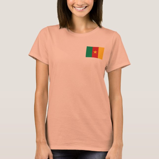 T-Shirt Drapeau et Carte du Cameroun (Devant)