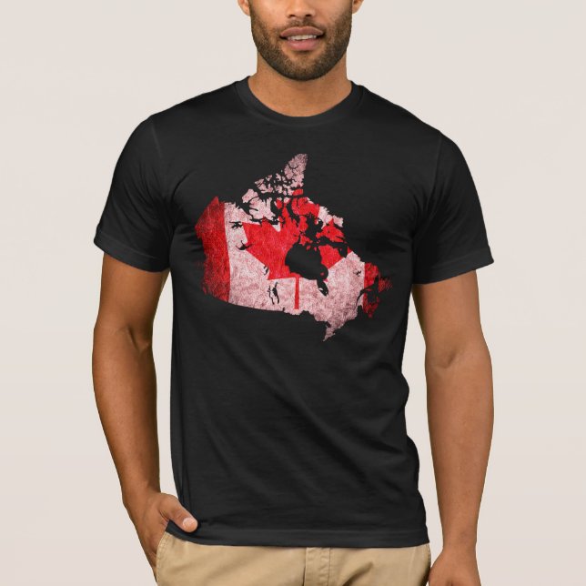 T-shirt Drapeau et carte du Canada (Devant)
