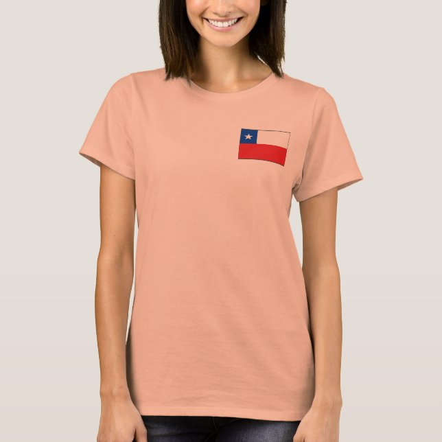 T-Shirt Drapeau et Carte du Chili (Devant)