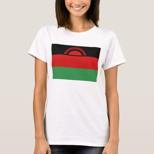 T-Shirt Drapeau et Carte du Malawi (Devant)