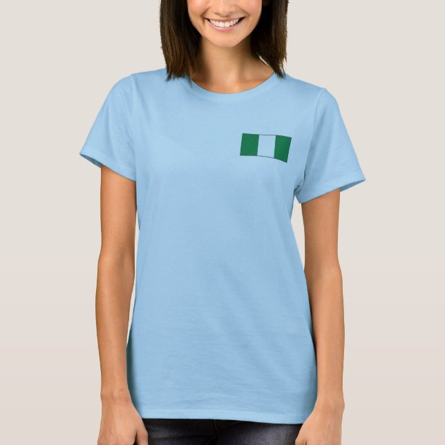 T-Shirt Drapeau et Carte du Nigeria (Devant)