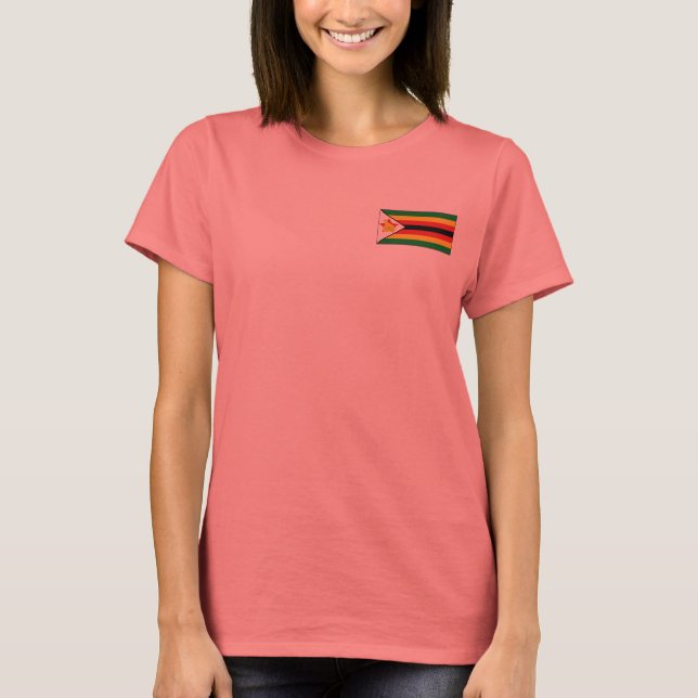 T-Shirt Drapeau et Carte du Zimbabwe (Devant)