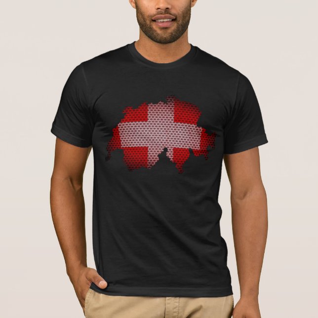 T-shirt Drapeau et carte Suisse (Devant)