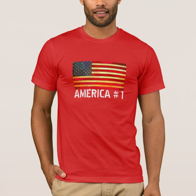 T-shirt Drapeau et habillement rouge (Devant)