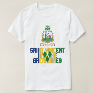 T-shirt Drapeau et manteau de Saint-Vincent-et-les Grenadi