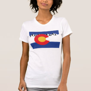 T-shirt Drapeau et montagnes du Colorado