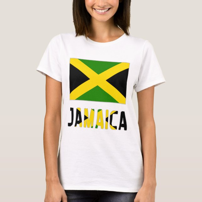 T-shirt Drapeau et mot de la Jamaïque (Devant)