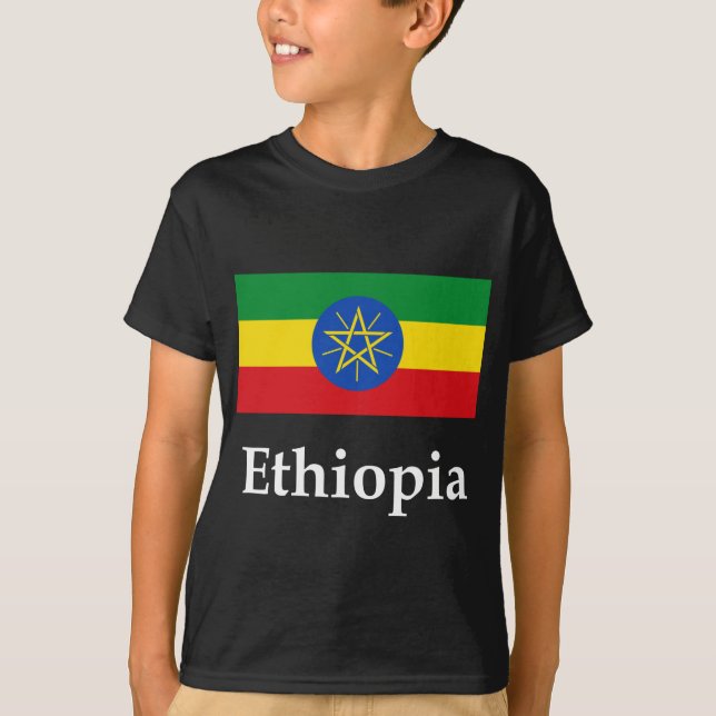 T-shirt Drapeau et nom de l'Ethiopie (Devant)