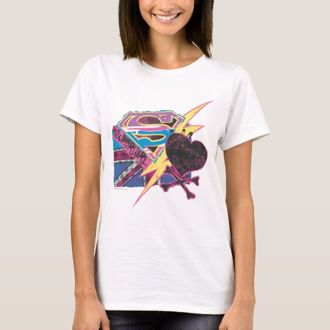 T-shirt Drapeau et os croisés de Supergirl (Devant)