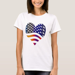 T-shirt drapeau etats-unis cœur amour américain honneur tr