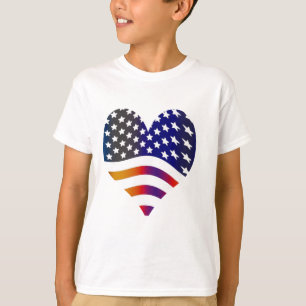 T-shirt drapeau etats-unis cœur amour américain honneur tr