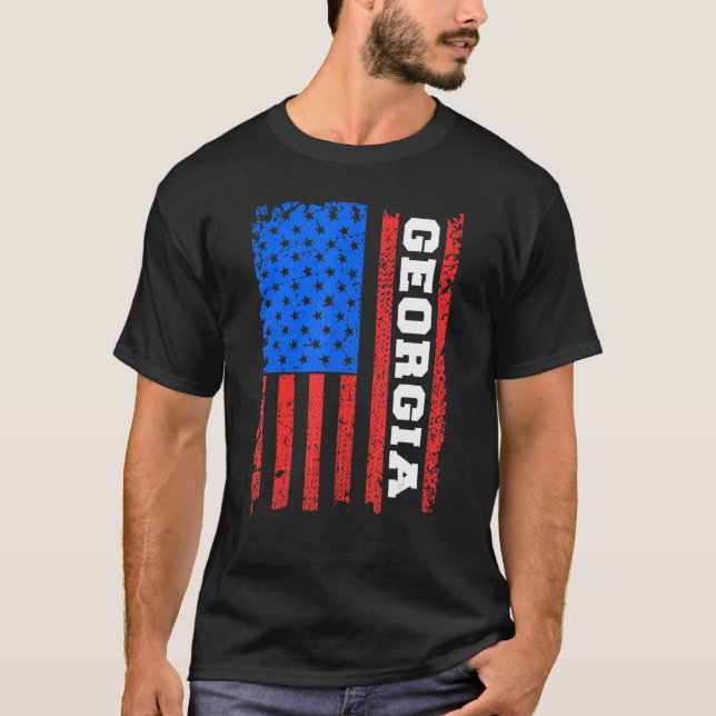 T-shirt Drapeau États-Unis Géorgie (Devant)