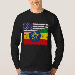 T-shirt Drapeau éthiopien Américain Ethiopie Pride Patriot