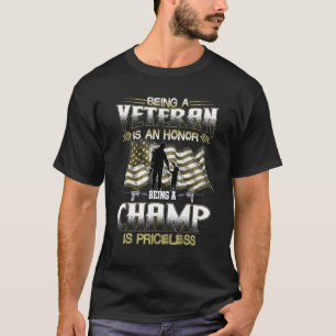 T-shirt Drapeau Être Un Vétéran Est Un Honneur Être Un Cha