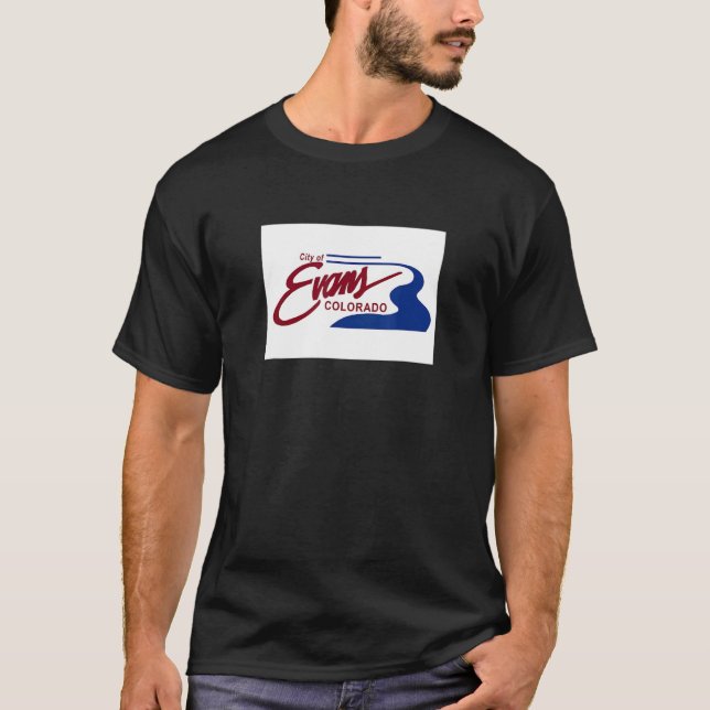 T-shirt Drapeau Evans Colorado (Devant)