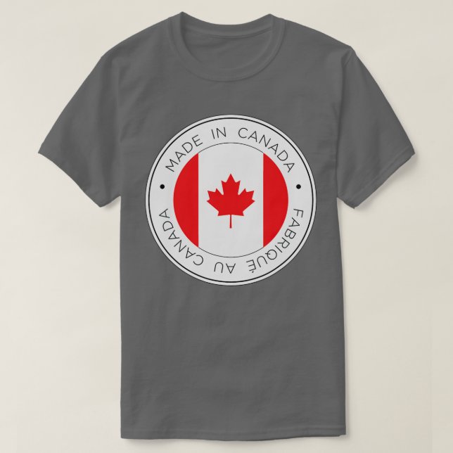T-shirt Drapeau Fabriqué Au Canada (Design devant)