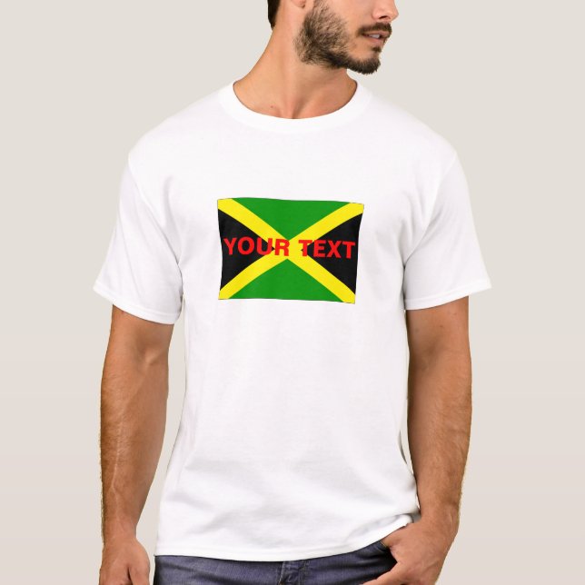 T-shirt Drapeau fait sur commande de la Jamaïque (Devant)