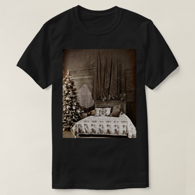 T-shirt Drapeau Fantôme de Noël victorien (Design devant)