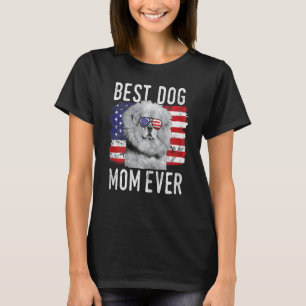 T-shirt Drapeau féminin américain Meilleur chien maman Jam