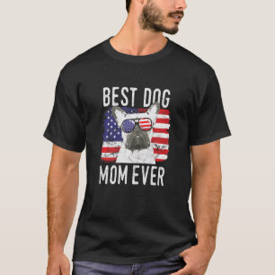 T-shirt Drapeau féminin américain Meilleur Chien Maman Jou