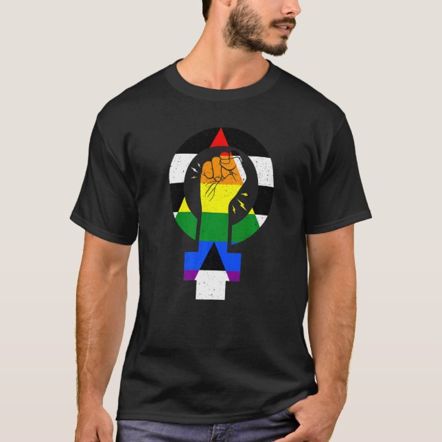 T-shirt Drapeau féministe de l'Ally Droite (Devant)