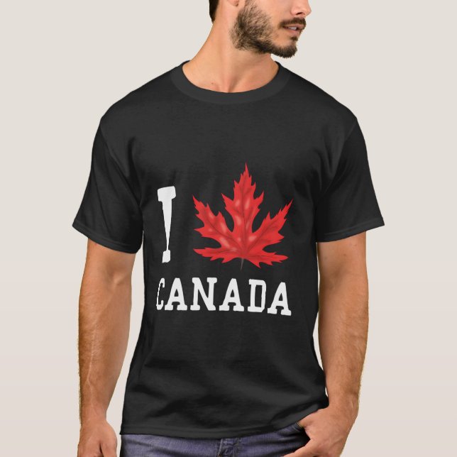 T-shirt Drapeau Feuille d'érable Patriotique Canadien He I (Devant)