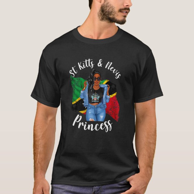 T-shirt Drapeau Fier De La Princesse St Kitts Et Nevis (Devant)