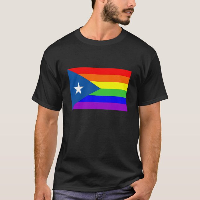 T-shirt drapeau fier gai d'arc-en-ciel de pays de Porto (Devant)