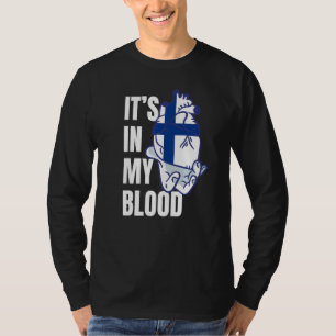 T-shirt Drapeau finlandais Coeur sang Veines main Finlande