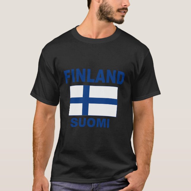T-shirt Drapeau finlandais drapeaux Suomi Veste cadeau (Devant)