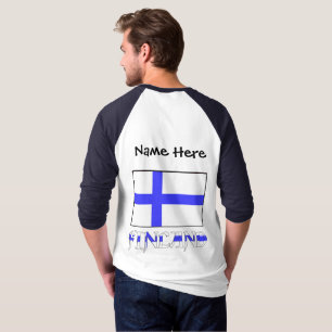 T-shirt Drapeau finlandais et finlandais Personnalisé