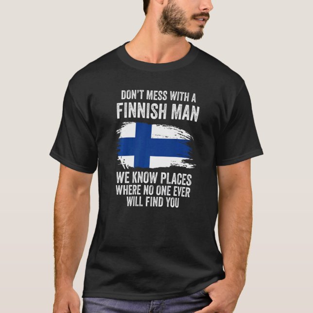 T-shirt Drapeau finlandais Mens Finlande (Devant)