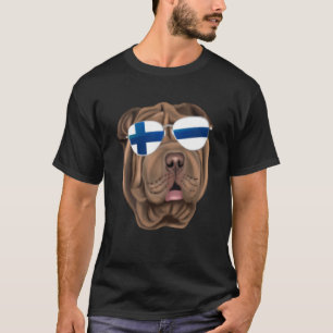 T-shirt Drapeau finlandais Shar Pei Chien Finlande Poche