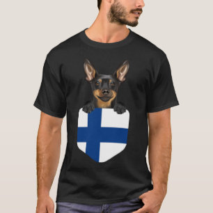 T-shirt Drapeau Finlande Miniature Pinscher Chien Dans Poc