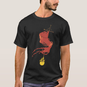 T-shirt Drapeau flamme moderne Blanc et noir Art tendance