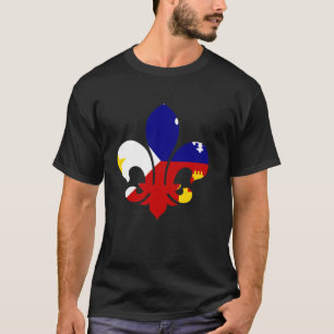 T-shirt Drapeau Fleur Acadiana Louisiana Cajun Pays Citoye