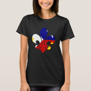 T-shirt Drapeau Fleur Acadiana Louisiane Pays Cajun Citoye