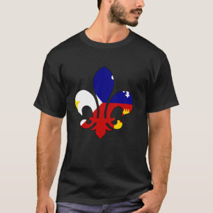 T-shirt Drapeau Fleur Acadiana Louisiane Pays Cajun Citoye