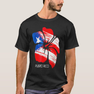 T-shirt Drapeau Fleur Fierté Porto Ricain Boricua