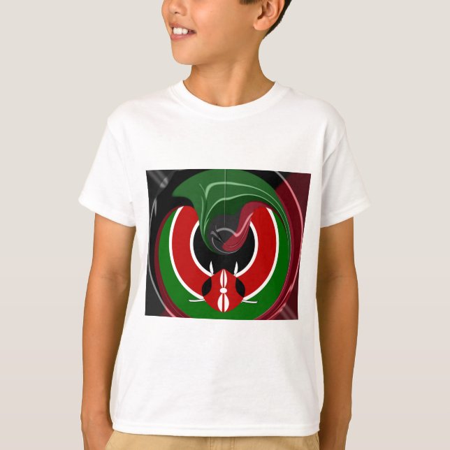 T-shirt Drapeau Fluid Kenyan : Un design moderne (Devant)
